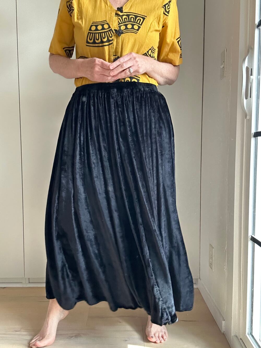 Vintage Tantrums Velvet A Line Circle Skirt Gothic Witchy Whimsy  Maxi SZ S